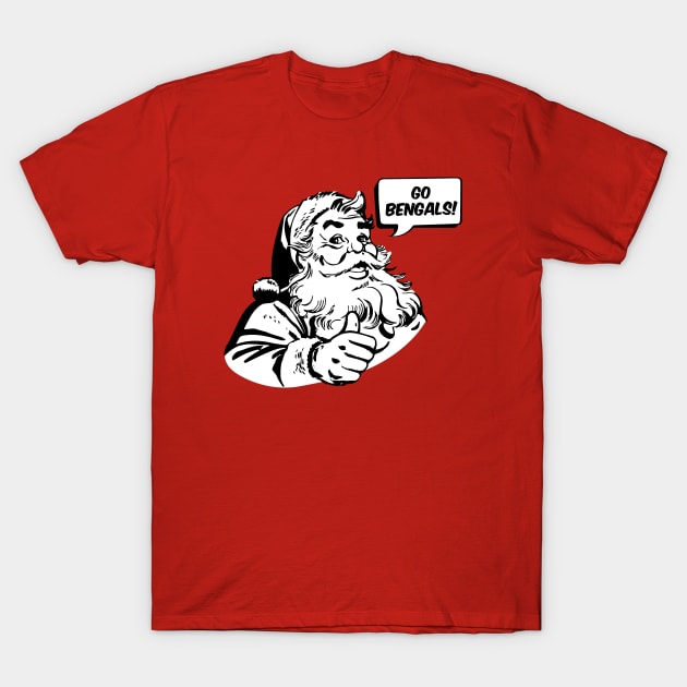 Retro Santa Claus Go Bengals T-Shirt by mia_me